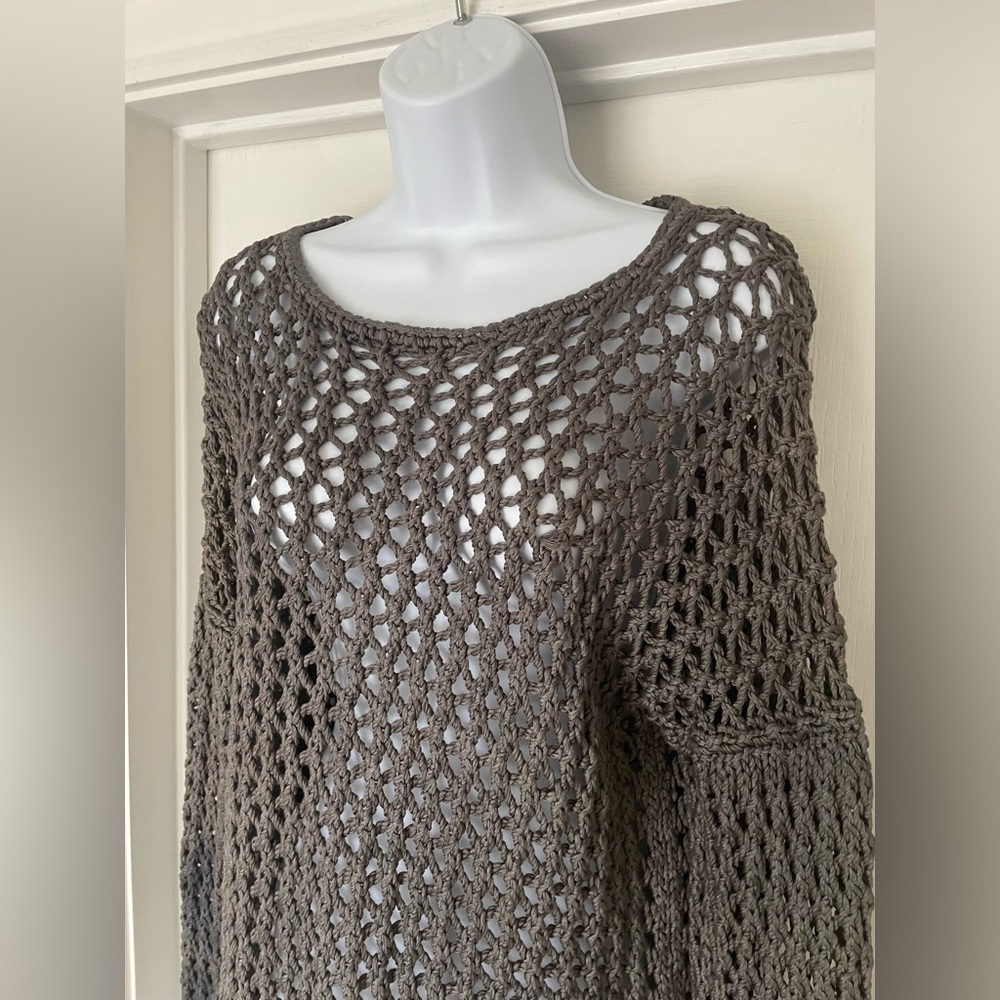 Rag & Bone Thick Dark Gray Open-Knit Cotton Silk Sweater Shirt XS - Picture 11 of 11